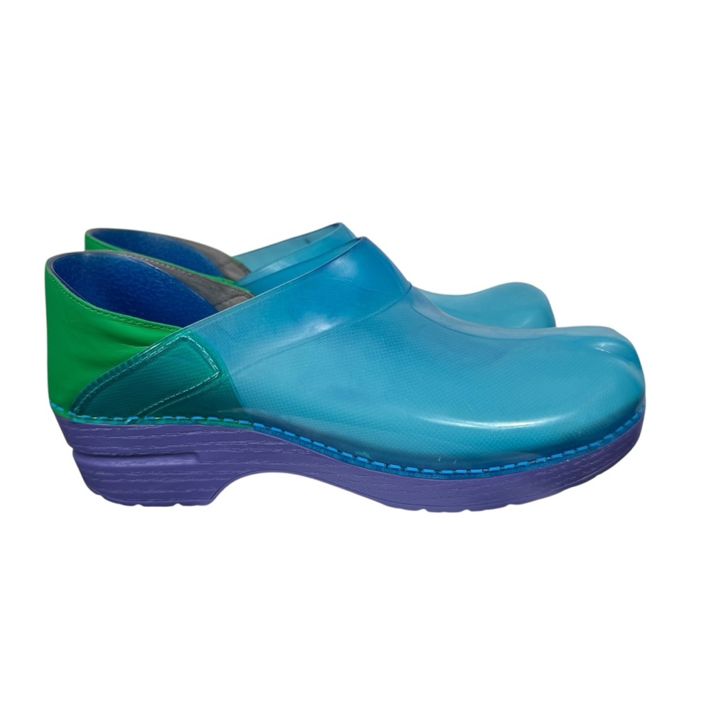 Dansko Blue and Green Mules